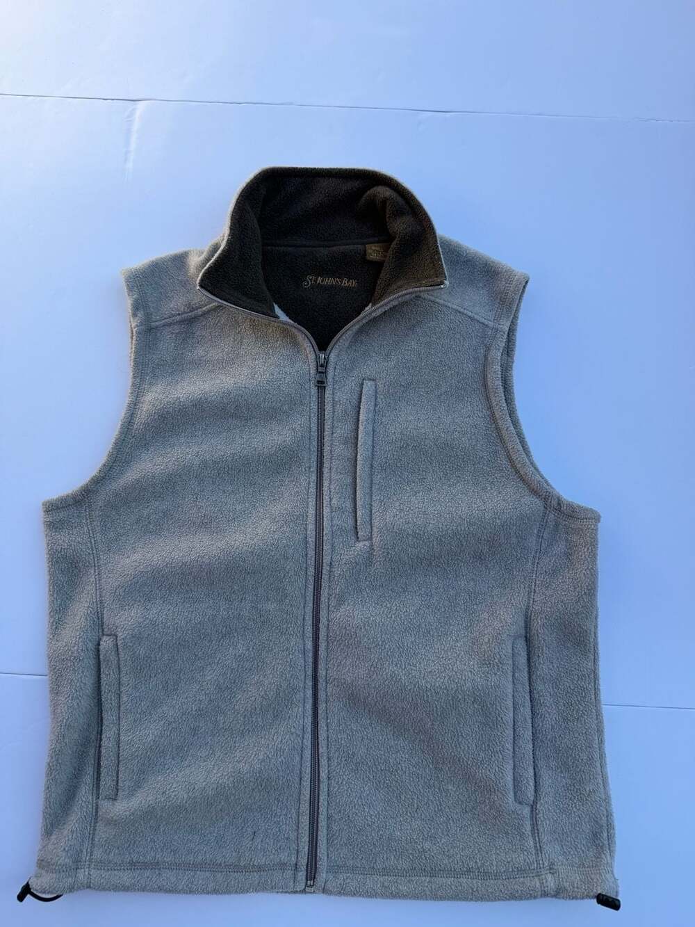 St. John's Bay Gray Full Zip Fleece Vest Small